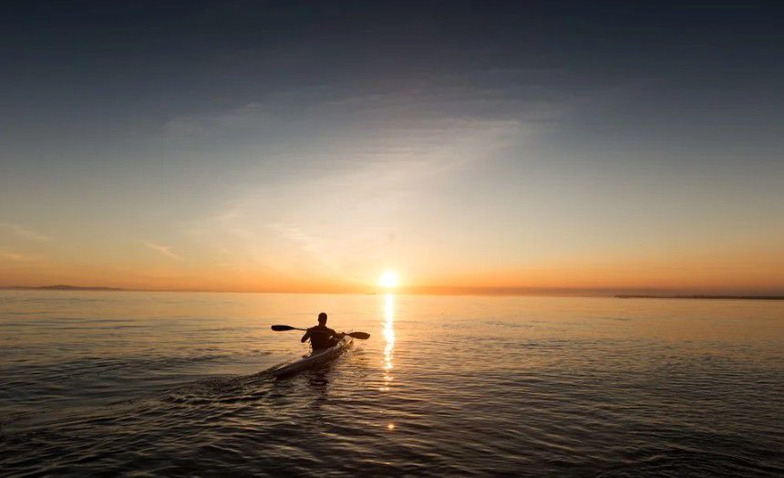 a person kayaking