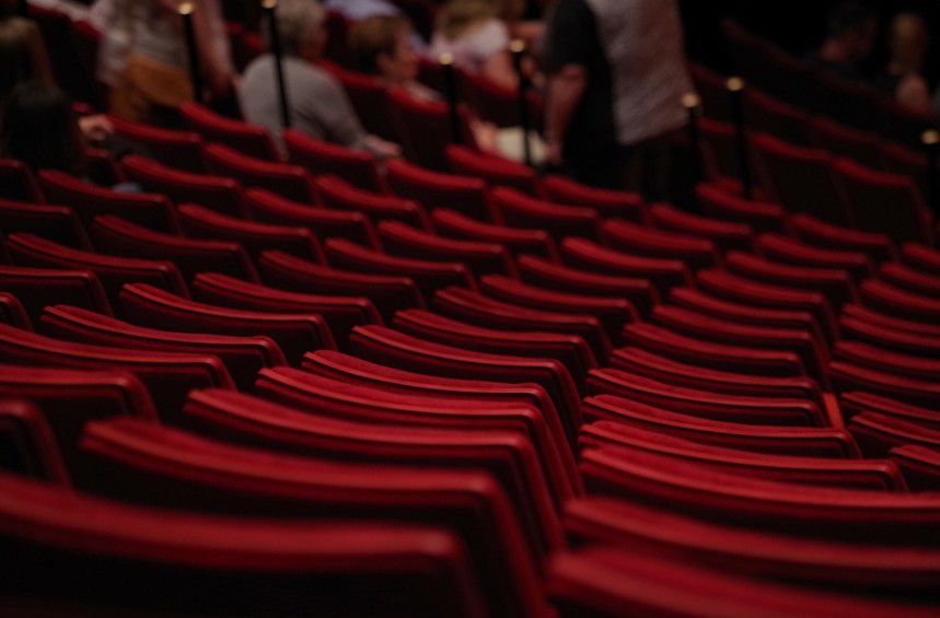 a theater with red seats