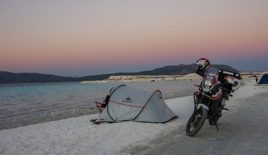 camping on the beach