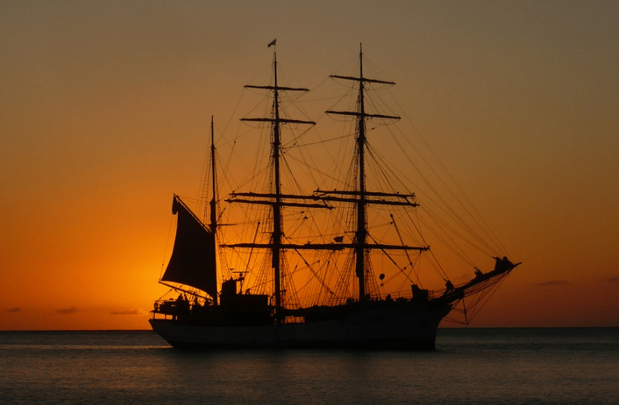a ship seen in most adventure fiction stories