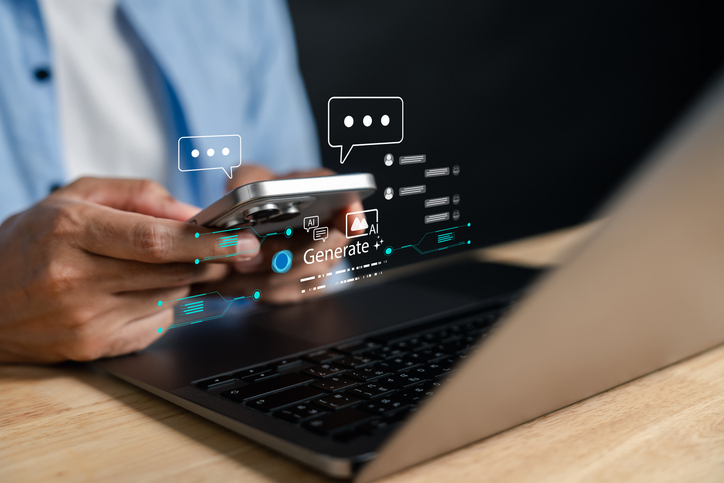 AI chatbot and content generation on mobile device